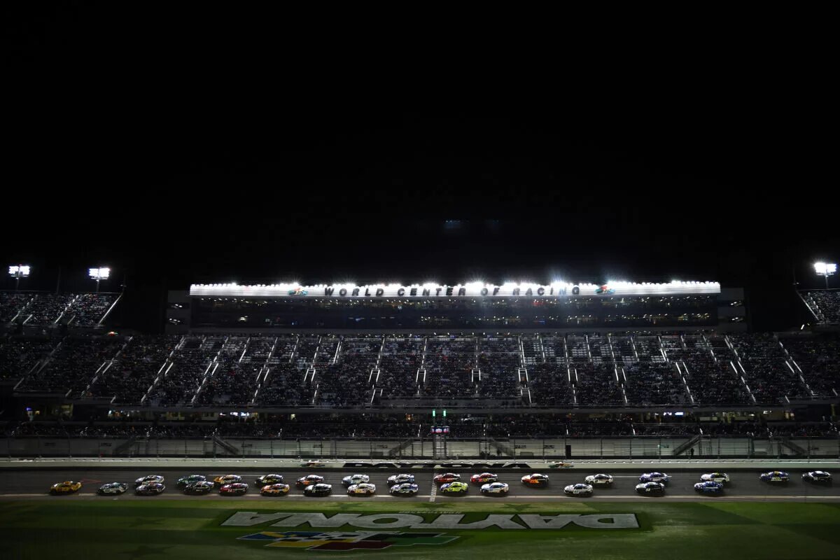 DAYTONA BEACH, FLORIDA - FEBRUARY 19: A general view of racing during the NASCAR Cup Series Daytona 500 at Daytona International Speedway on February 19, 2024 in Daytona Beach, Florida. (PDAYTONA BEACH, FLORIDA - FEBRUARY 19: A general view of racing during the NASCAR Cup Series Daytona 500 at Daytona International Speedway on February 19, 2024 in Daytona Beach, Florida. (Photo by Jared C. Tilton/Getty Images)
