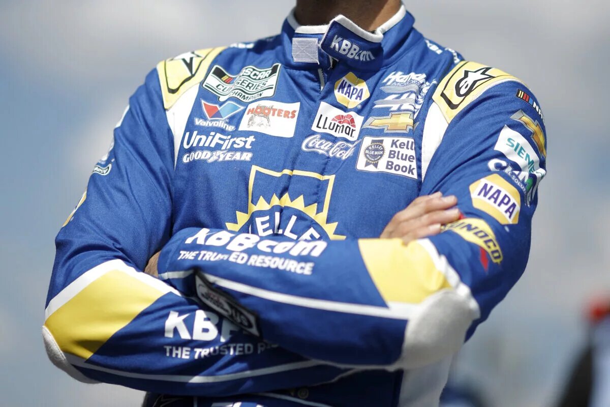 TALLADEGA, ALABAMA - OCTOBER 05: Chase Elliott, driver of the #9 Kelley Blue Book Chevrolet, looks on during qualifying for the NASCAR Cup Series YellaWood 500 at Talladega Superspeedway on October 05, 2024 in Talladega, Alabama. (Photo by Sean Gardner/Getty Images)
