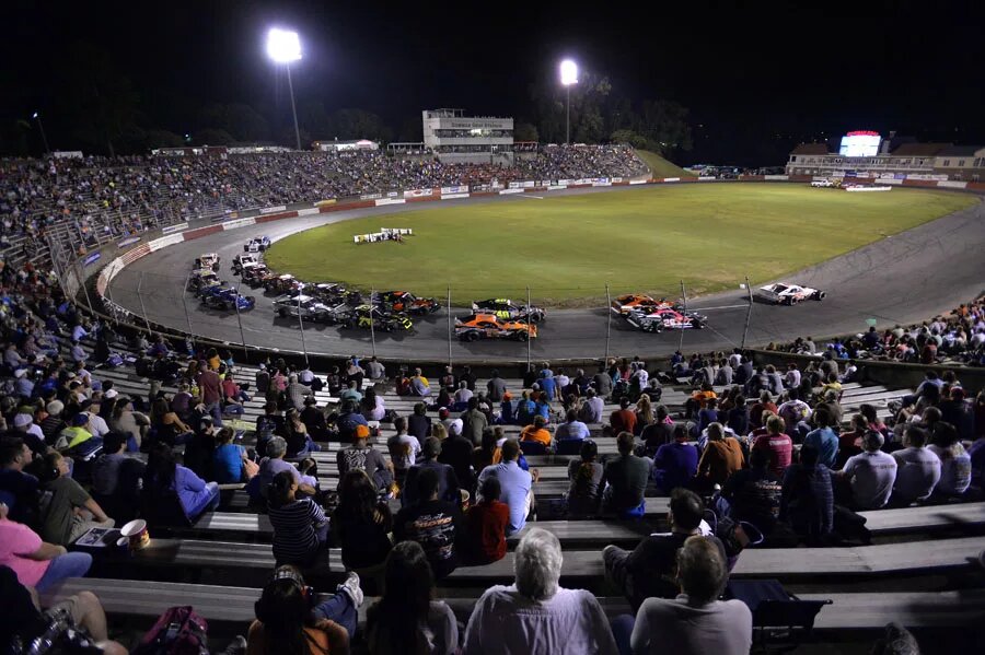 At the Strutmasters.com "199" NASCAR Whelen Southern Modified Tour at Bowman Gray Stadium on August 2, 2014 in Winston-Salem, North Carolina. (Photo by Sara D. Davis for NASCAR)
