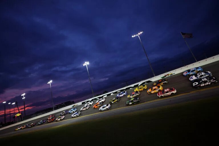DAYTONA BEACH, FLORIDA - FEBRUARY 16: A general view of racing during the NASCAR Cup Series Daytona 500 at Daytona International Speedway on February 16, 2025 in Daytona Beach, Florida. (Photo by Meg Oliphant/Getty Images). Predictions