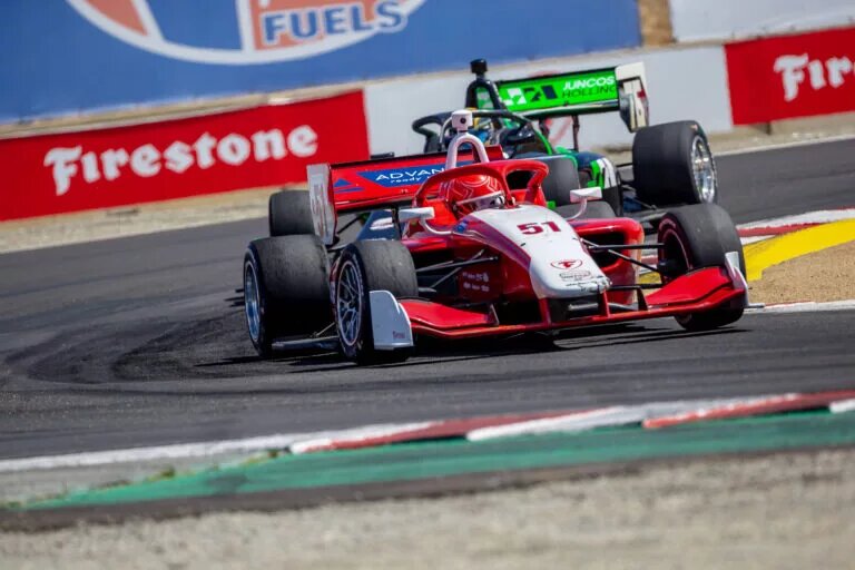 September 9, 2023, Monterey, CA, USA: IndyCar, Indy Car, IRL, USA NXT by Firestone Series driver, JACOB ABEL 51 of Louisville, Kentucky, races through the turns during the Firestone Grand Prix of Monterey at the WeatherTech Raceway Laguna Seca in Monterey CA. Monterey USA - ZUMAa161 20230909_aaa_a161_078 Copyright: xKennethxLxWeisenbergerxGrindstonx