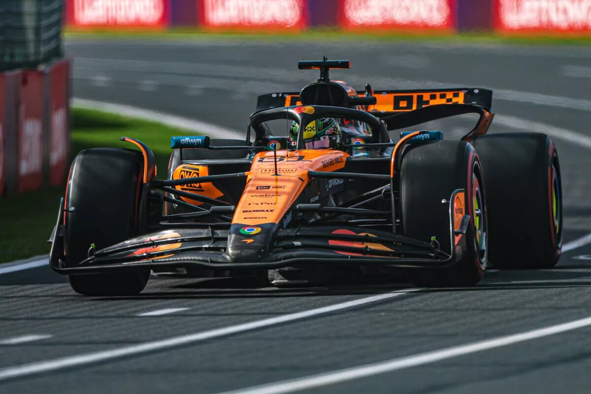 Oscar Piastri during Free Practice ahead of the 2025 Australian Grand Prix