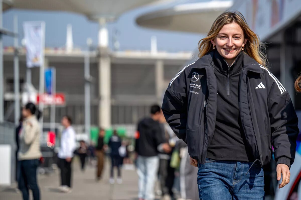SHANGHAI, CHINA: Doriane Pin , , at the 2025 Formula 1 Chinese Grand Prix at the Shanghai International Circuit in Shanghai, China.