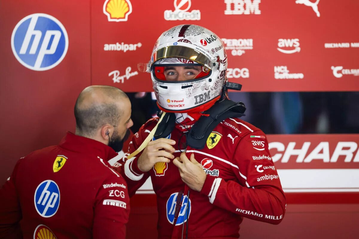F1 - CHINESE GRAND PRIX 2025 LECLERC Charles mco, Scuderia Ferrari SF-25, portrait during the Formula 1 Heineken Chinese Grand Prix 2025, 2nd round of the 2025 FIA Formula One World Championship, WM, Weltmeisterschaft from March 21 to 23, 2025 on the Shanghai International Circuit, in Shanghai, China - ShanghaiChina PUBLICATIONxNOTxINxFRAxBEL Copyright: xJavierxJimenezx