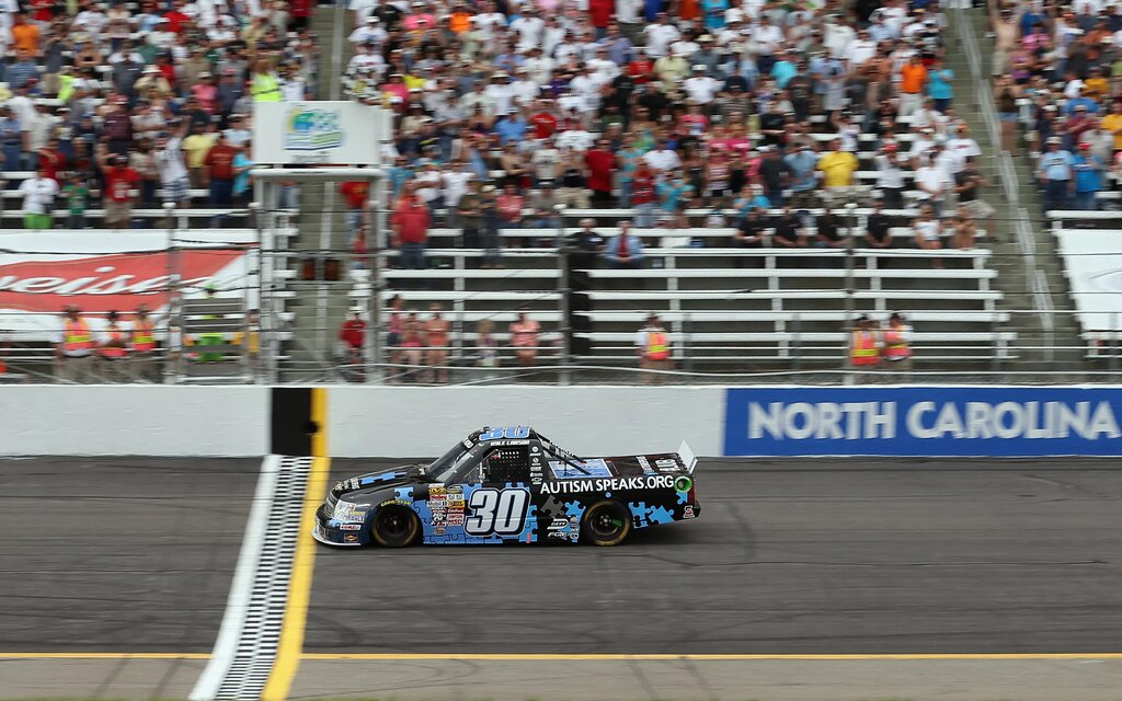 NCWTS_Carolina_200_Rockingham_Finish_Kyle_Larson_Win_041413