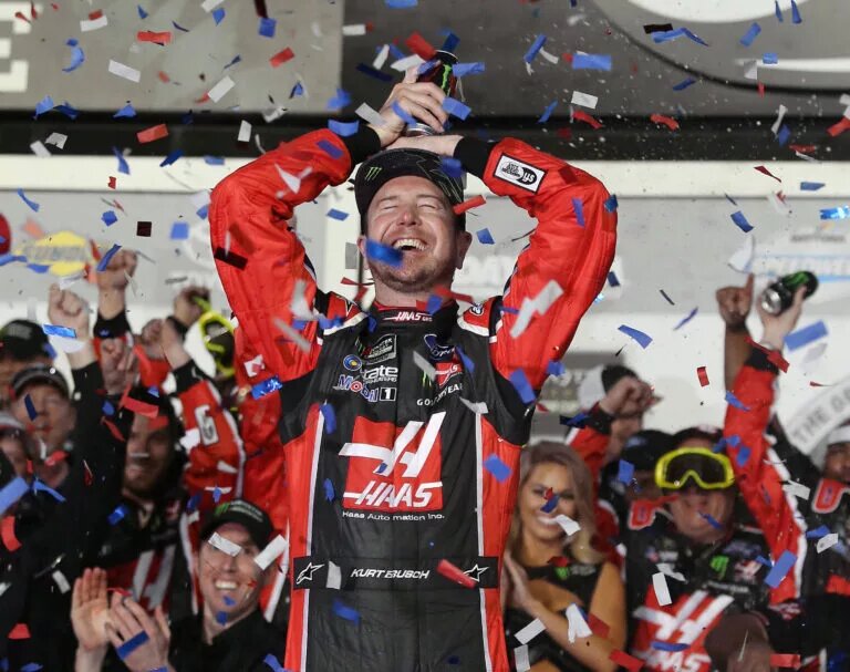 Daytona 500 Kurt Busch celebrates in Victory Lane after winning the Daytona 500 on Sunday, Feb. 26, 2017 at Daytona International Speedway in Daytona Beach, Fla. Stephen M. Dowell/Orlando Sentinel/TNS Daytona Beach FL USA EDITORIAL USE ONLY Copyright: xx 1198109 StephenxM.xDowellx krtphotoslive780432