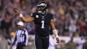 Jalen Hurts and the Philadelphia Eagles lead the NFC East playoff picture.
