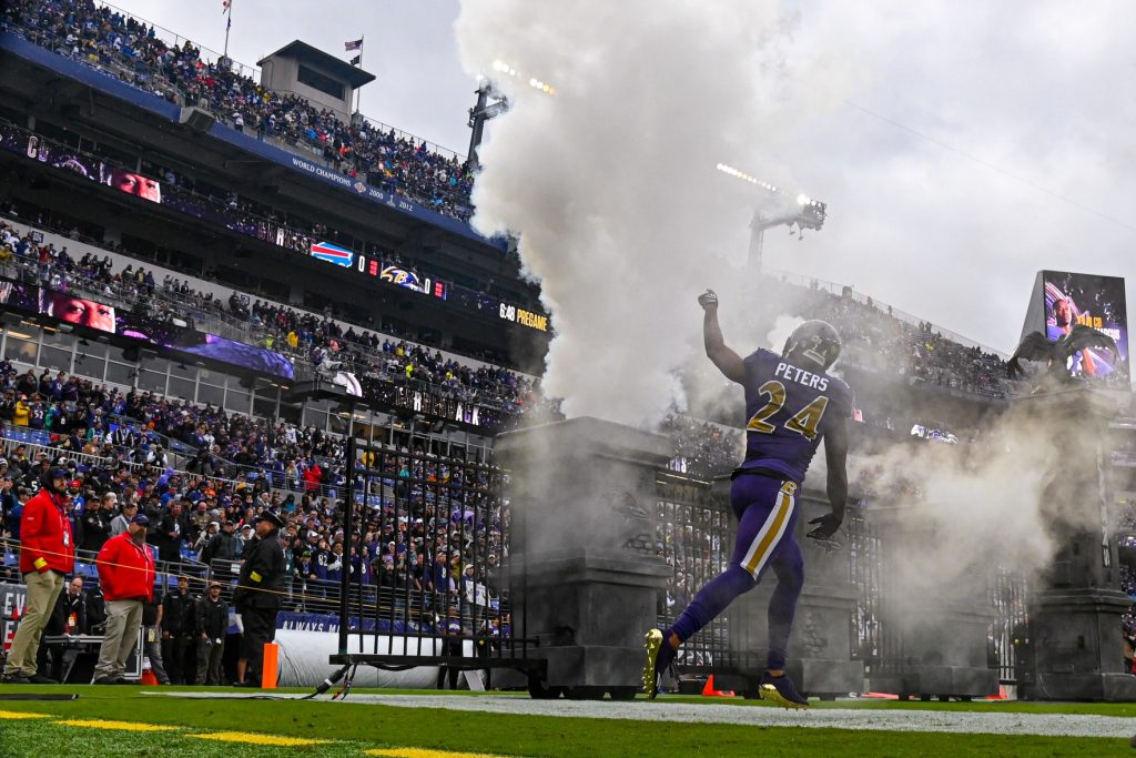 Tavius Robinson of the Baltimore Ravens runs through the tunnel prior  News Photo - Getty Images