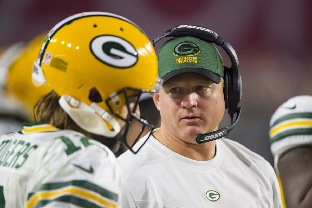 Jets' quarterback Aaron Rodgers and quarterback coach Luke Getsy