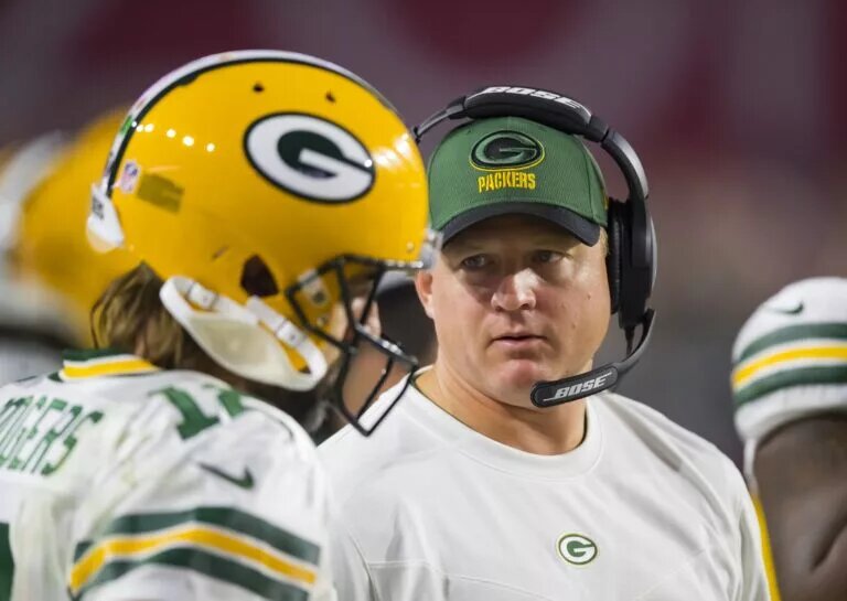Jets' quarterback Aaron Rodgers and quarterback coach Luke Getsy
