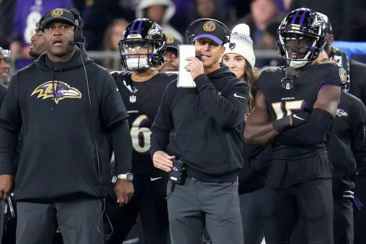 Baltimore Ravens head coach John Harbaugh