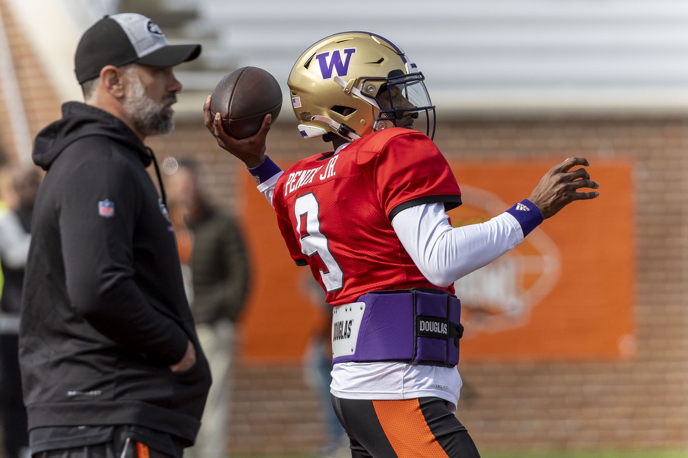 Jets defensive coordinator Jeff Ulbrich at the 2024 Senior Bowl