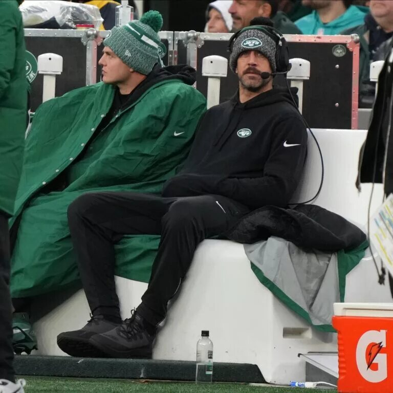 Zach Wilson and Aaron Rodgers