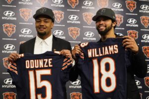 Chicago Bears 2024 first round picks Caleb Williams and Rome Odunze