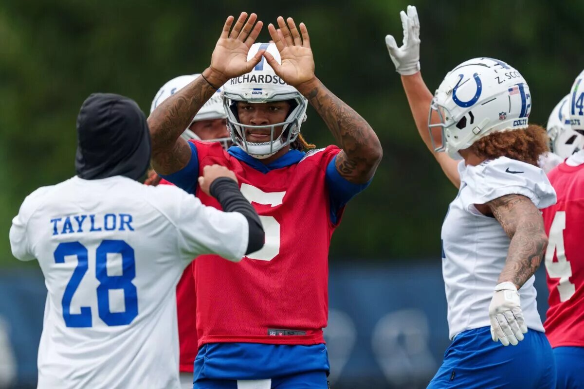 Anthony Richardson and Jonathan Taylor of the Indianapolis Colts