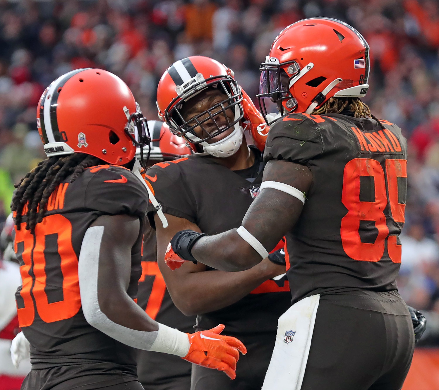 Cleveland Browns wide receiver Amari Cooper and tight end David Njoku