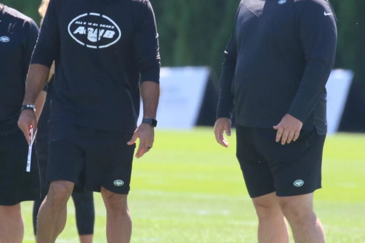 former New York Jets general manager Joe Douglas and head coach Robert Saleh