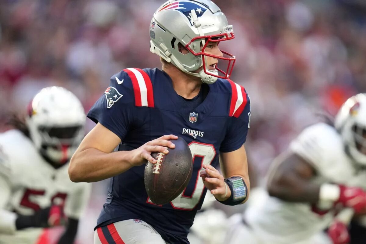 New England Patriots quarterback Drake Maye