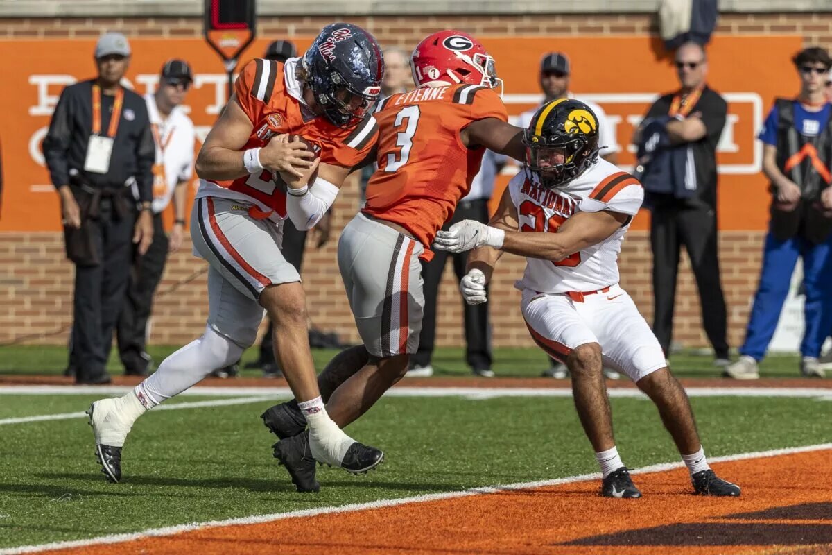 2025 NFL Draft prospect and Jets mock draft commodity Jaxson Dart, quarterback, Ole Miss