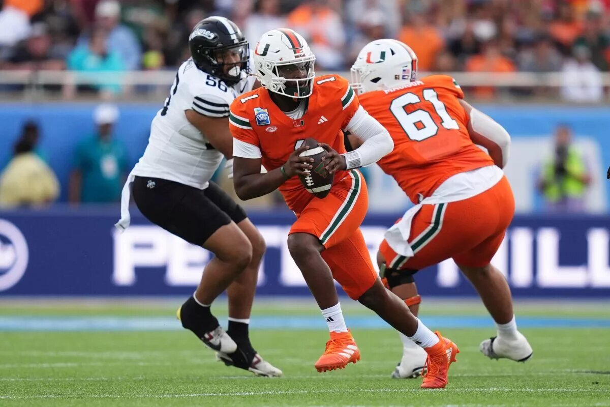 Potential Tennessee Titans draft pick Cam Ward, quarterback, Miami