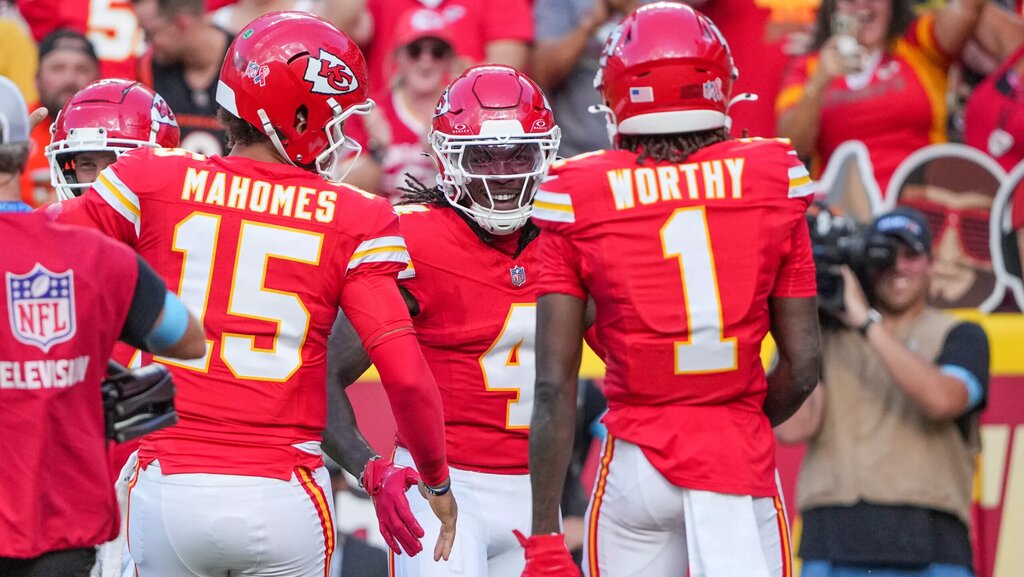 Patrick Mahomes, Rashee Rice, Xavier Worthy