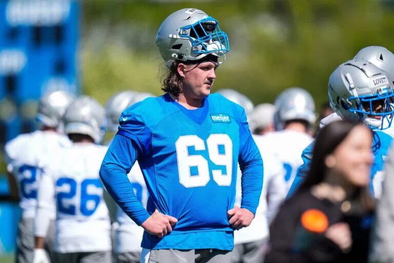 Tate Ratledge, rookie offensive guard, Detroit Lions