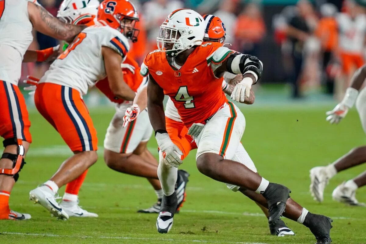 Rueben Bain Jr, defensive end, Miami Hurricanes, 2026 NFL Draft Prospect
