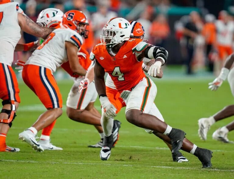 Rueben Bain Jr, defensive end, Miami Hurricanes, 2026 NFL Draft Prospect