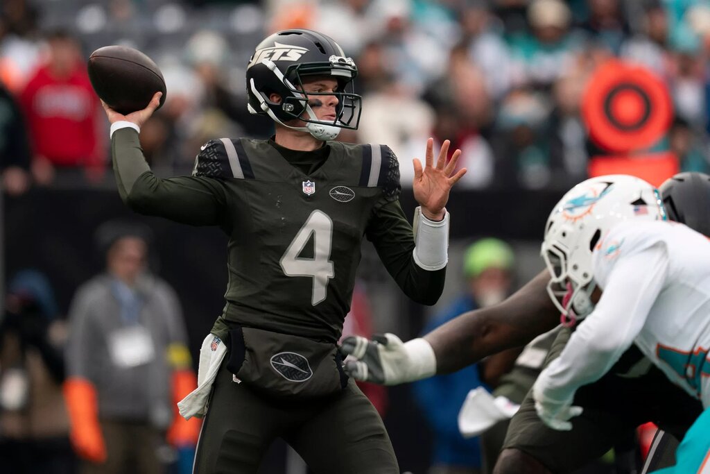 Brady Cook, quarterback, New York Jets