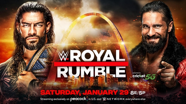 Roman Reigns vs. Seth Rollins Royal Rumble 2022 Match Graphic