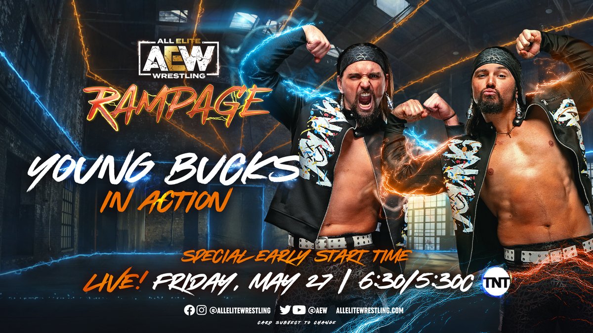 AEW Rampage Spoilers - Young Bucks in action graphic