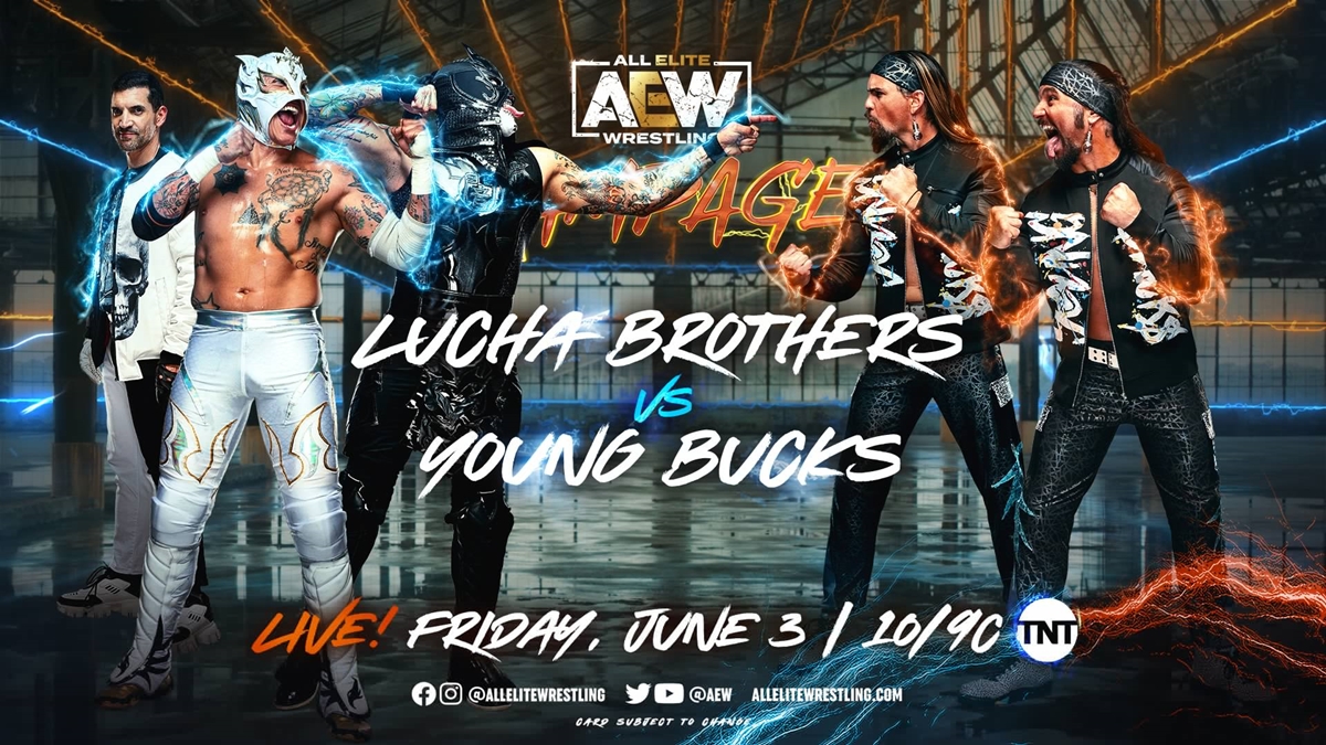 AEW Rampage Spoilers - Lucha Bros vs Young Bucks graphic