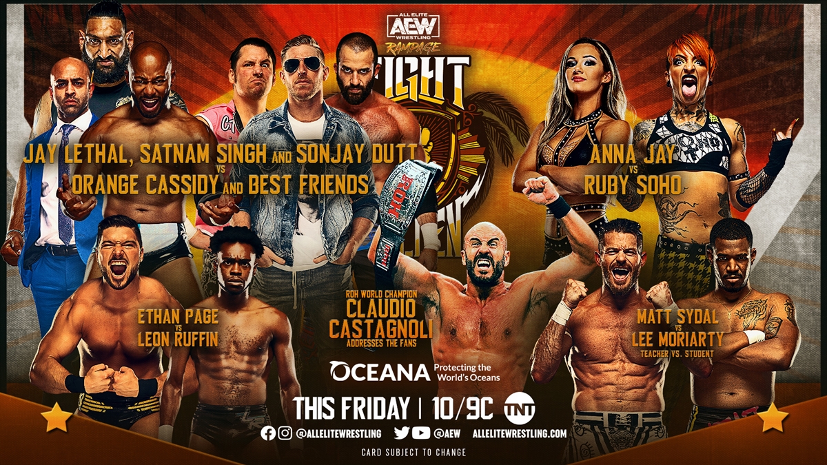 AEW Rampage Fight for The Fallen spoilers - Match Card graphic