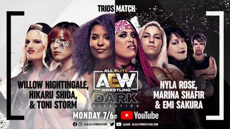 AEW Dark Elevation Card - Women's Trios graphic