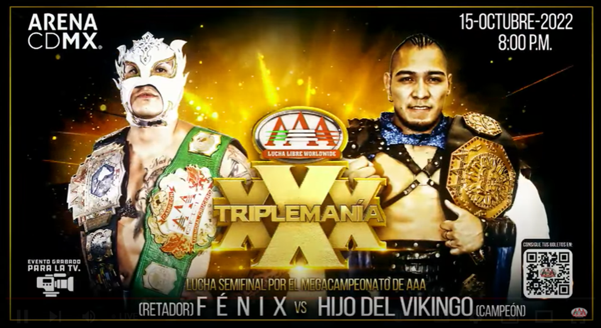 TripleMania XXX Card - Vikingo vs Fenix graphic