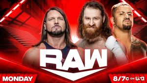 WWE Raw Card - AJ Styles vs Sami Zayn graphic