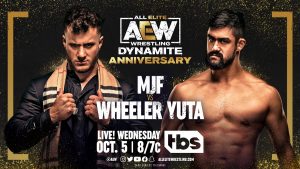 AEW Dynamite card - MJF vs Wheeler Yuta graphic