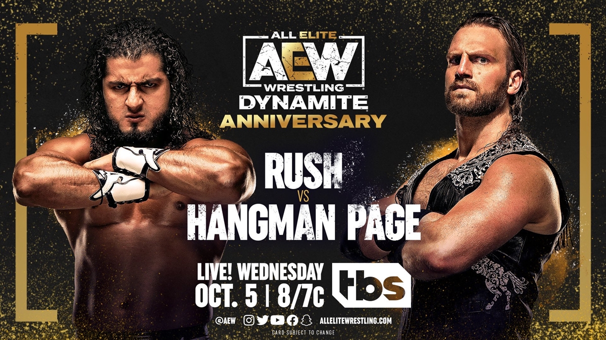 AEW Dynamite - Hangman Page vs RUSH graphic