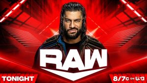 WWE Raw card - Roman Reigns graphic