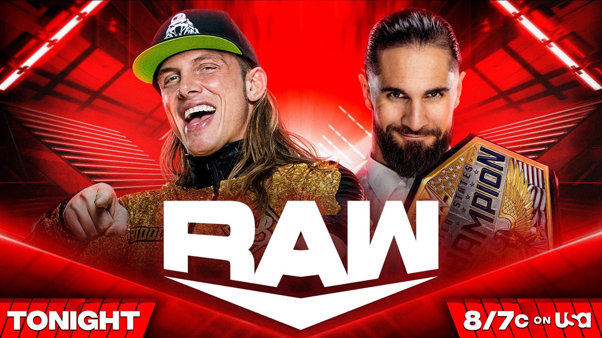 WWE Raw Card - Seth Rollins vs Matt Riddle graphic