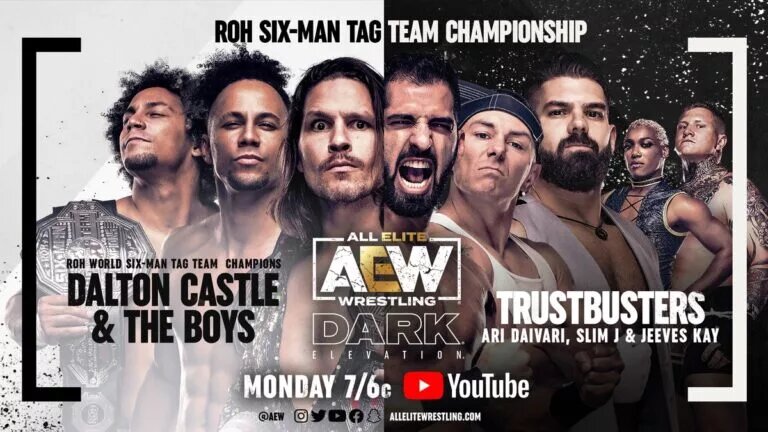 AEW Dark Elevation Card - Dalton & The Boys vs Trustbusters graphic