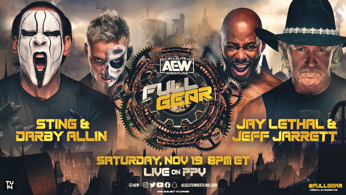 AEW Full Gear Latest Card - Sting & Darby Allin vs Jay Lethal & Jeff Jarrett graphic