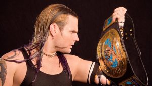 Longest Reigning Intercontinental Champion - Jeff Hardy celevrates with title