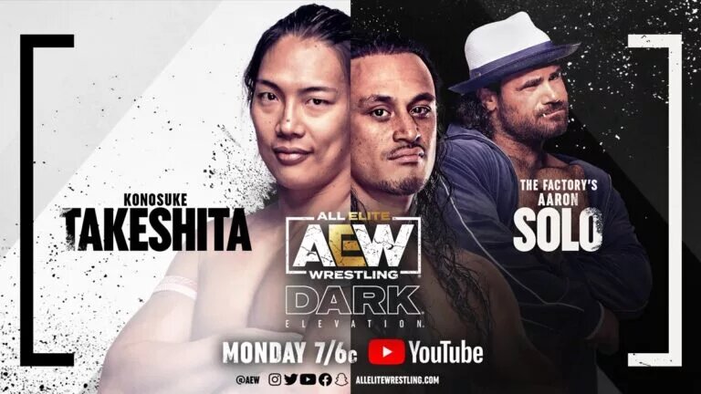 AEW Dark Elevation card - Takeshita vs Solo graphic