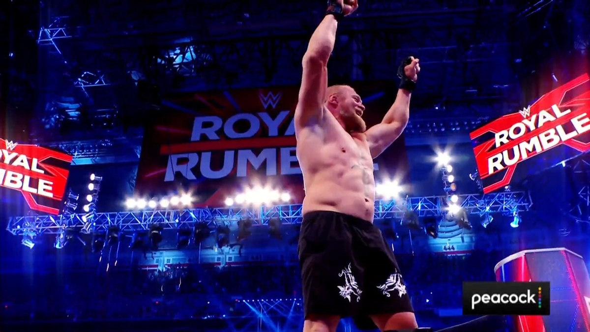 Royal Rumble betting odds - Brock Lesnar celebrates winning