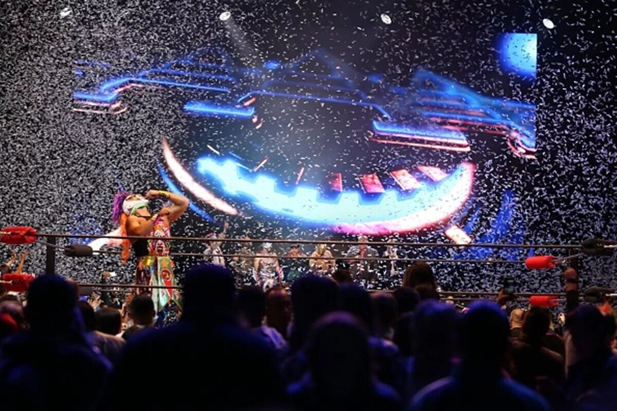 Lucha World Cup - image of Psycho clown during a AAA show in Colombia