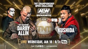 AEW Dynamite card - Darby Allin vs KUSHIDA graphic