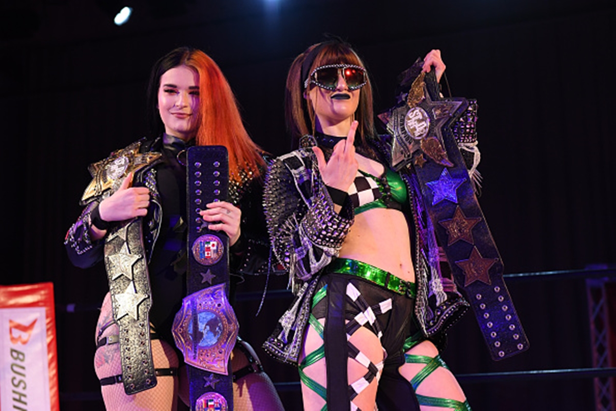 AEW Rampage spoilers - image of Jamie Hayter with Bea Priestley as tag champion of Stardom