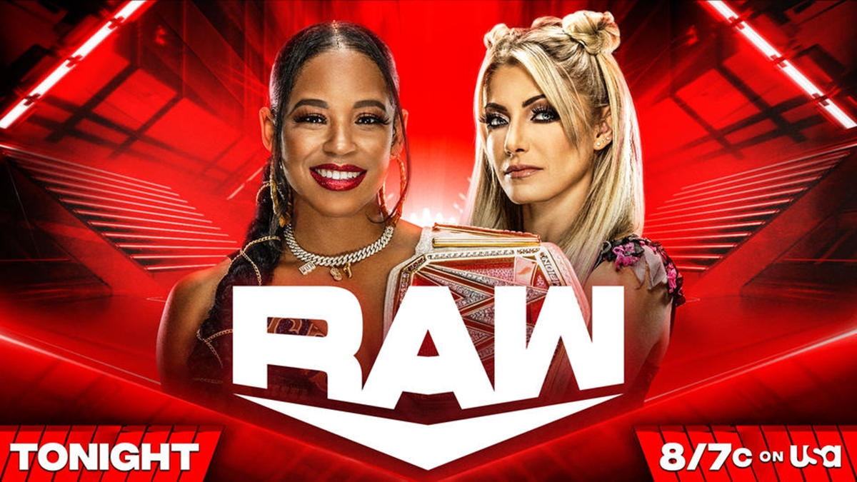 WWE Raw Tonight - Bianca Belair vs Alexa Bliss graphic