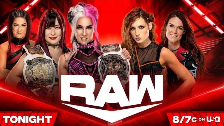 WWE Raw Tonight - Becky Lynch & Lita vs Damage CTRL graphic